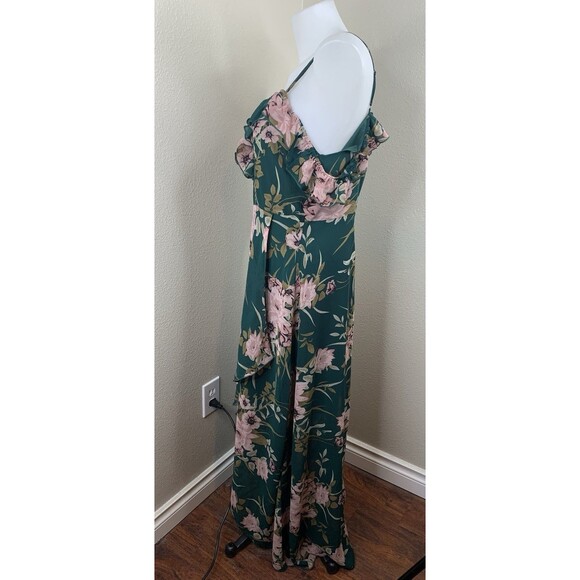 JJ’s House Ruffle Sweetheart Spaghetti Straps A-Line Chiffon Midi Dress Sz XL - Picture 6 of 13